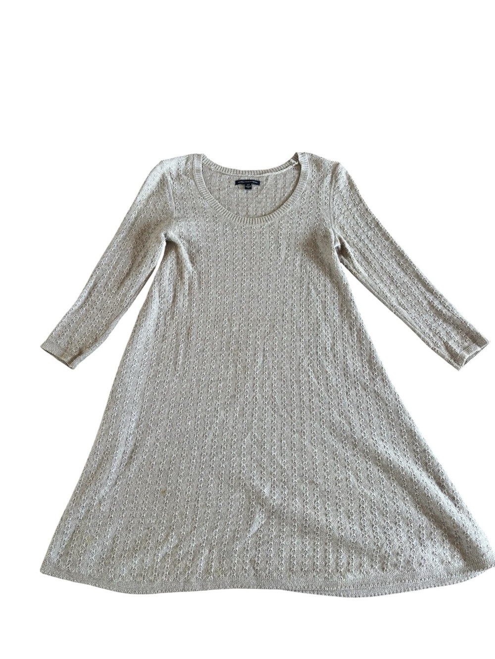 American Eagle Outfitters Light Beige Knit A-Line Dress